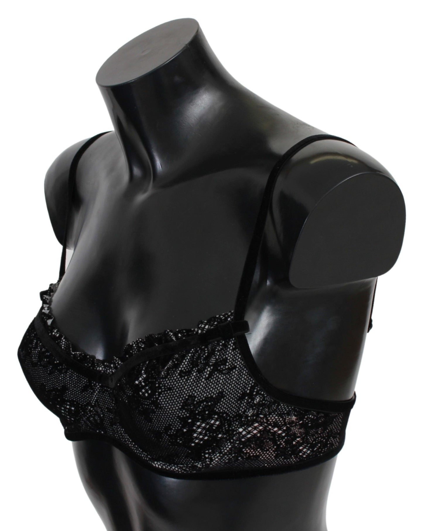 Black Mesh Balconcino Bra Nylon Underwear
