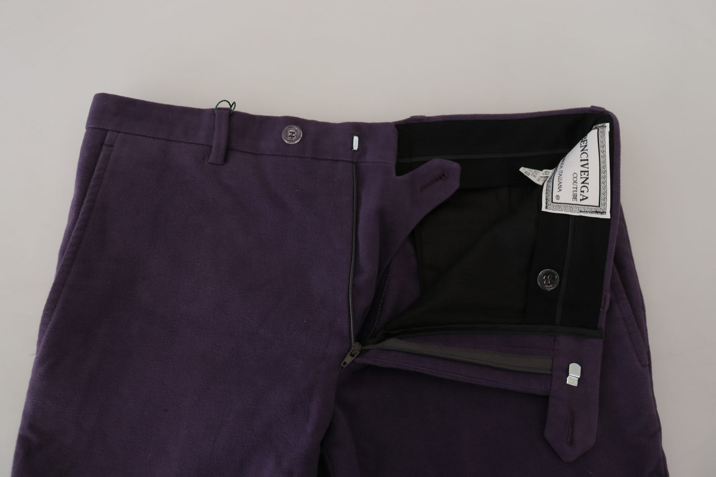 Purple Pure Cotton Tapered Mens Pants