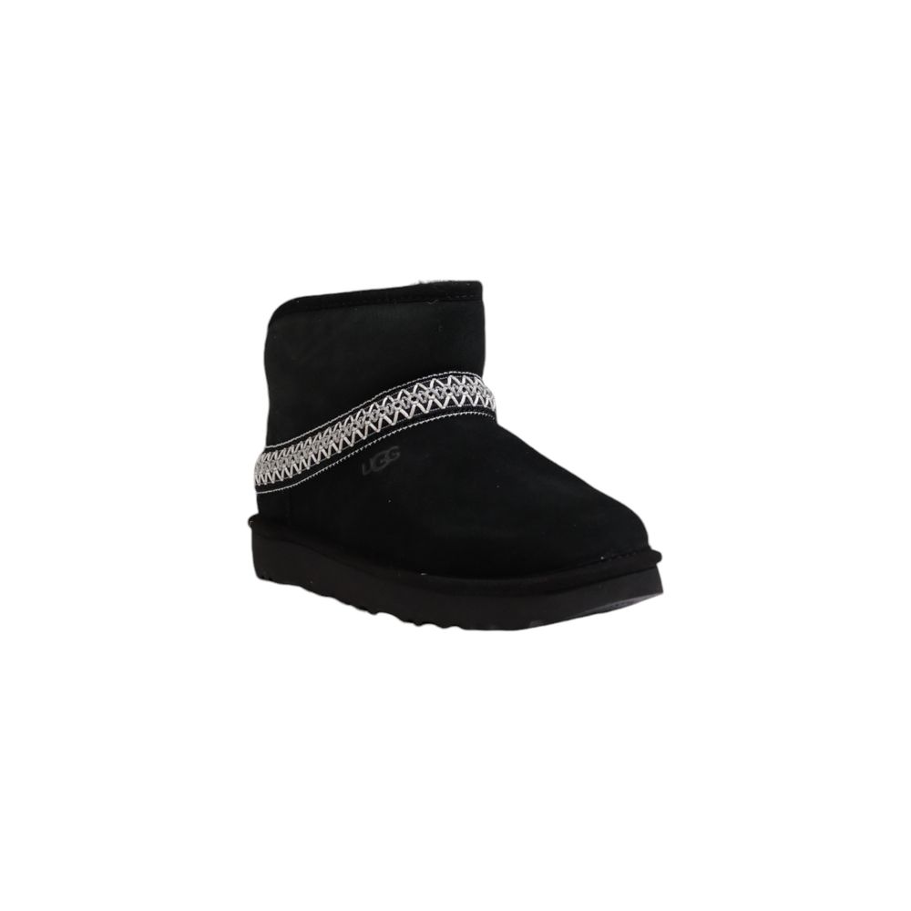 Black Suede Leather Ankle Boots