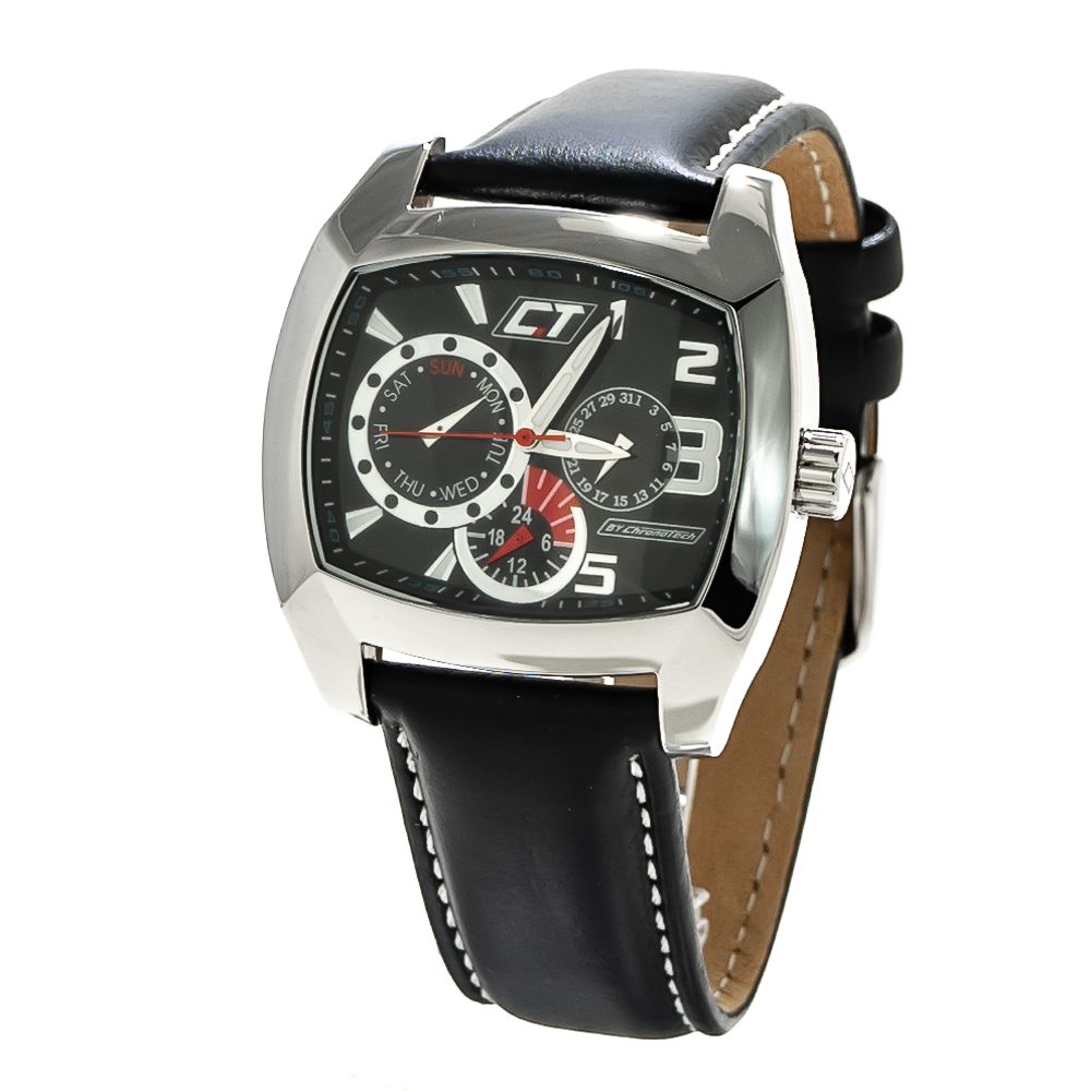 Black Leather Dress Watch
