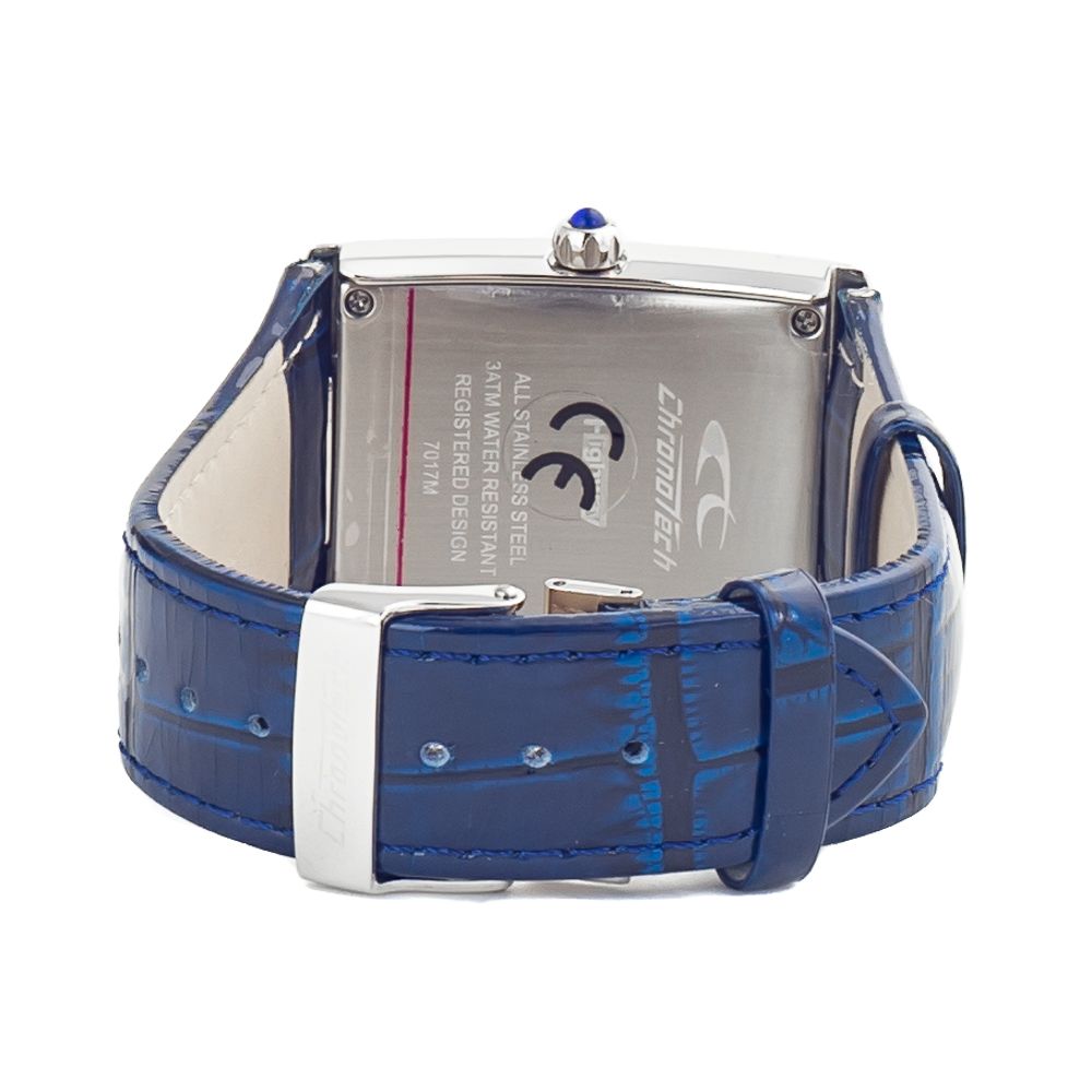 Blue Leather Dress Watch