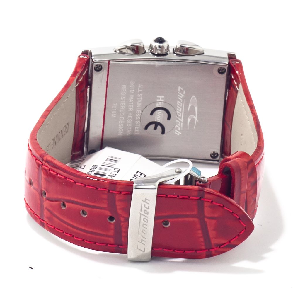 Red Leather Dress Watch