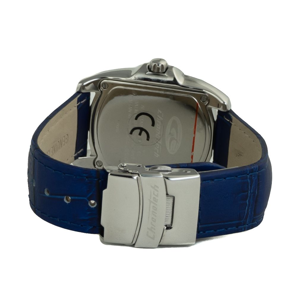 Blue Leather Dress Watch