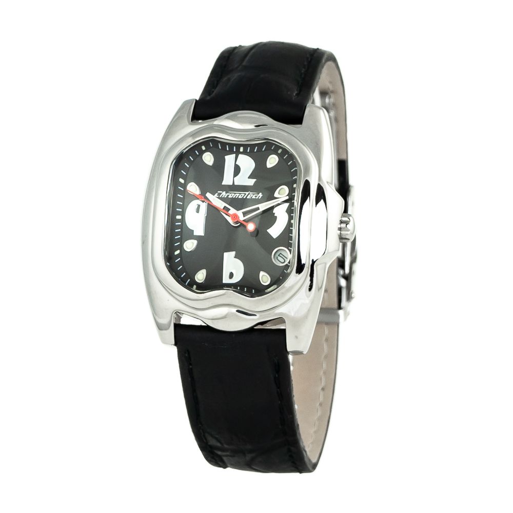 Black Leather Dress Watch