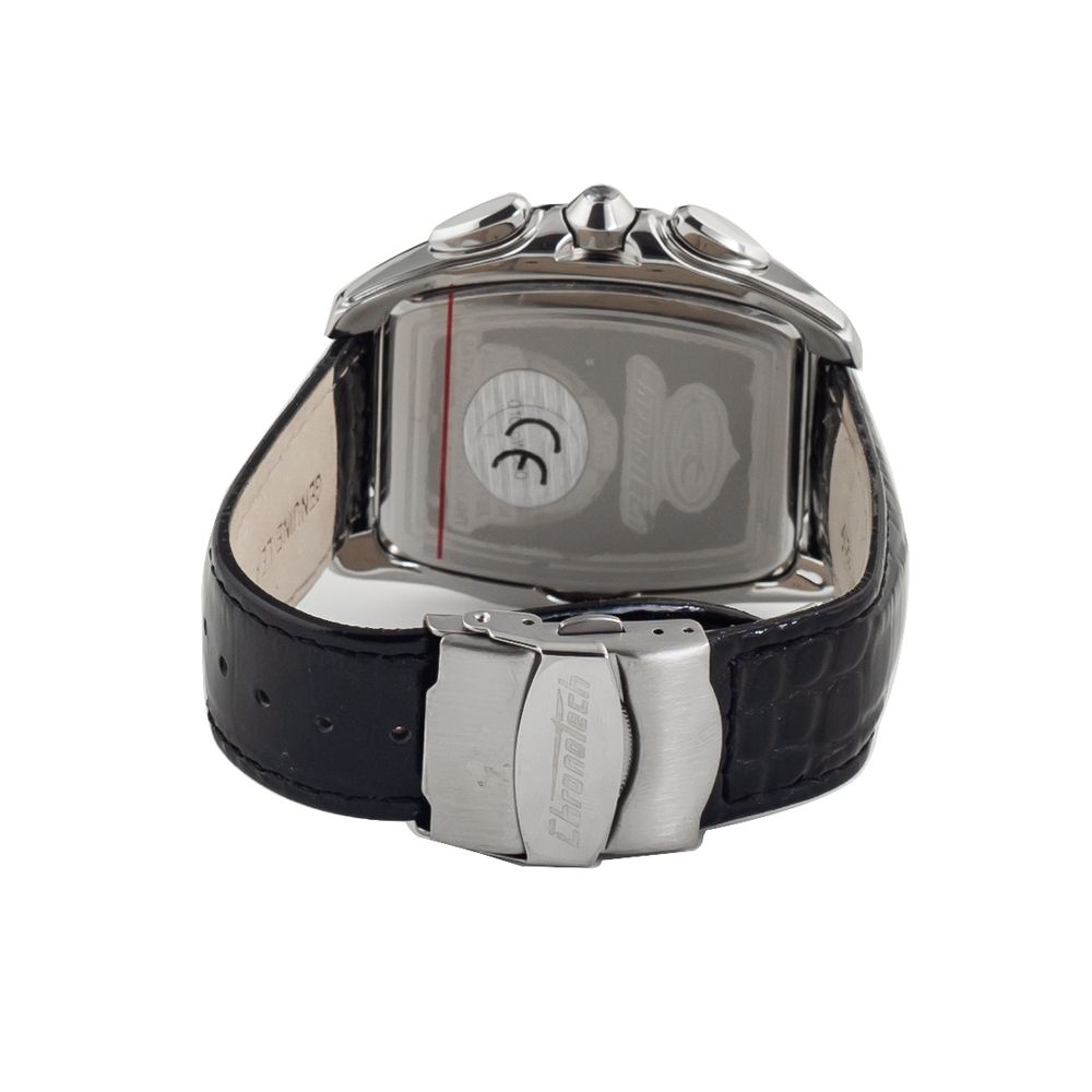 Black Leather Dress Watch