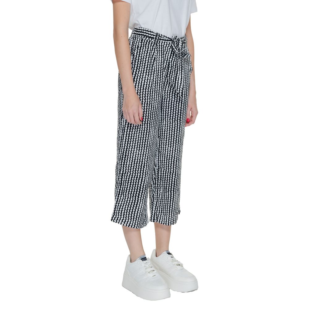 Black Viscose Cropped Pants