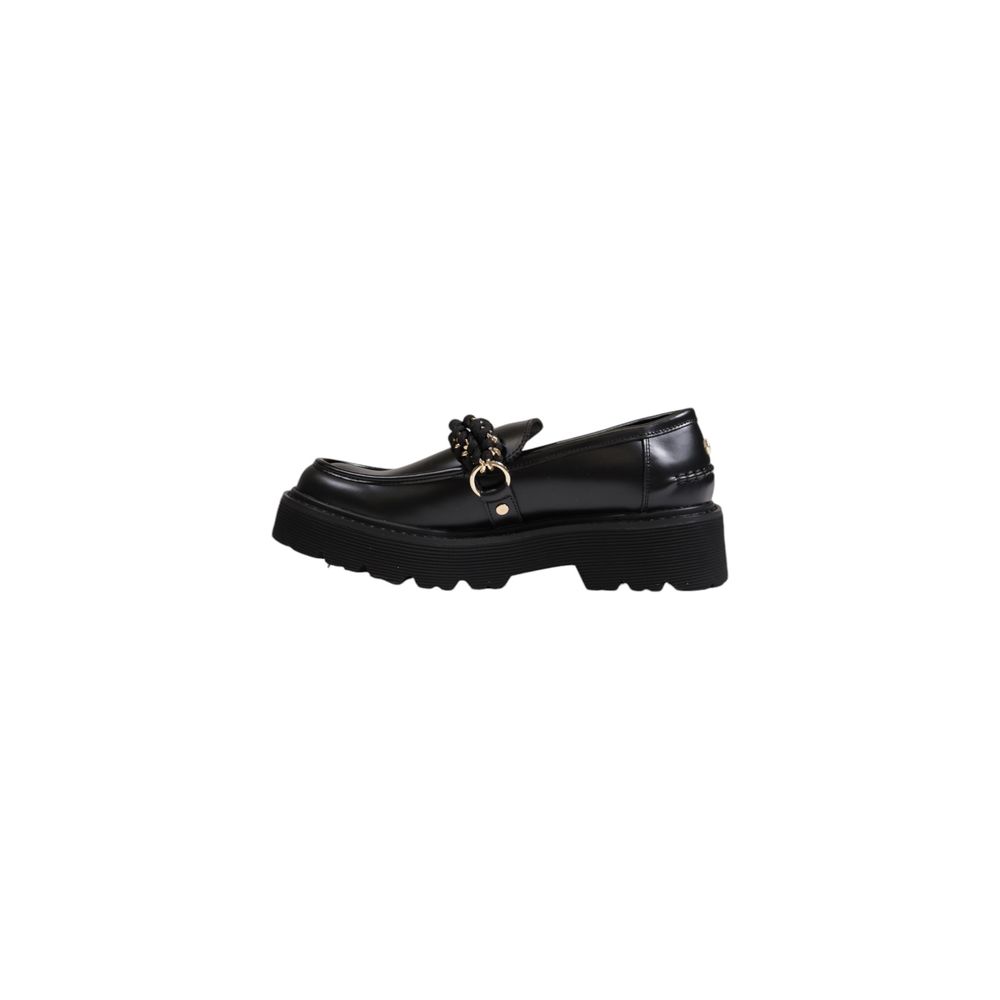 Black Leather Platform Pumps