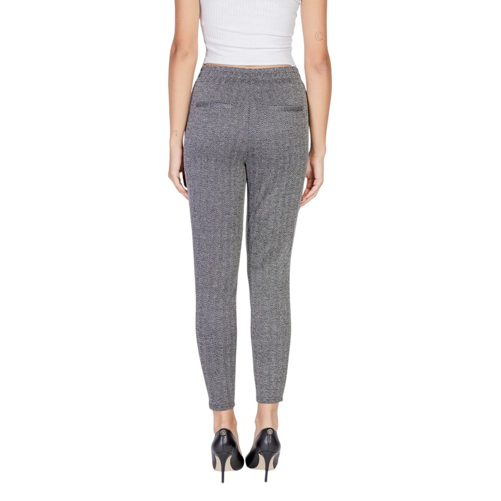 Black Polyester Skinny Pants