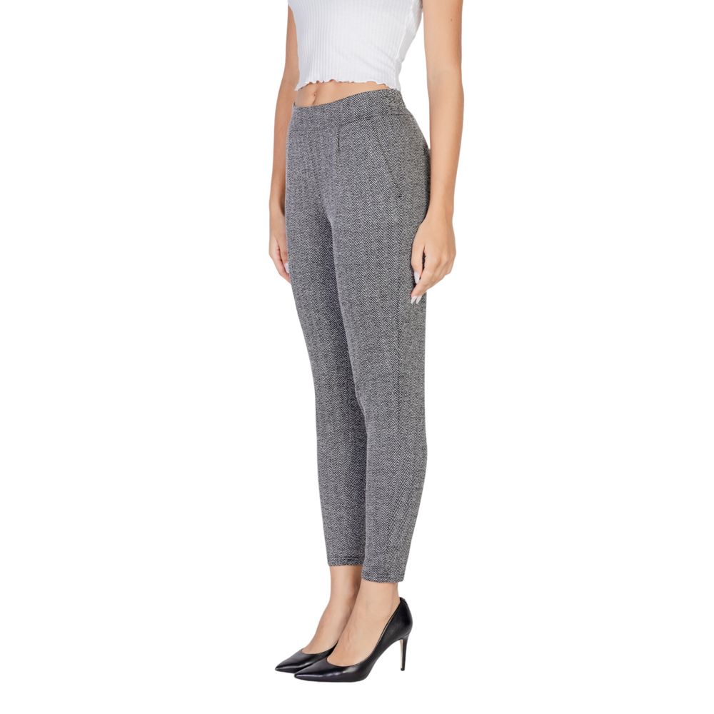Black Polyester Skinny Pants