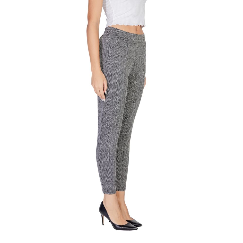 Black Polyester Skinny Pants
