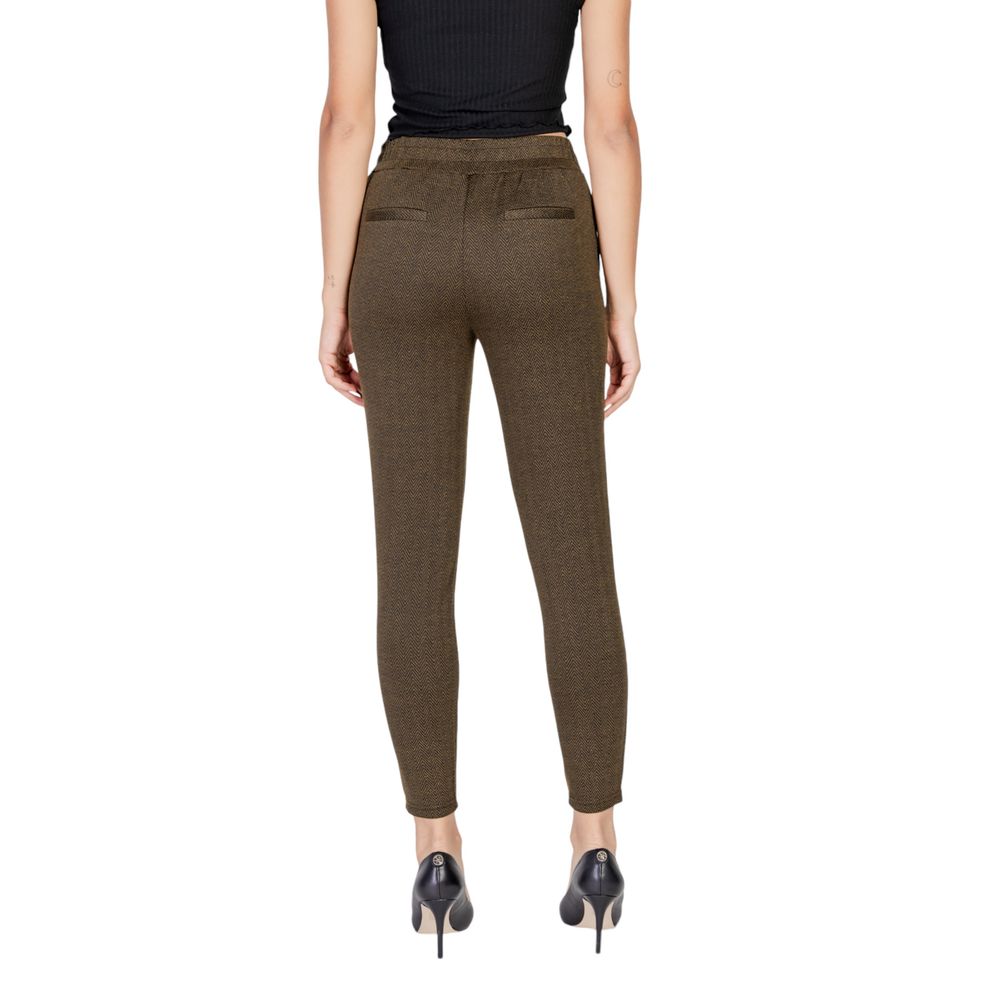 Green Polyester Skinny Pants