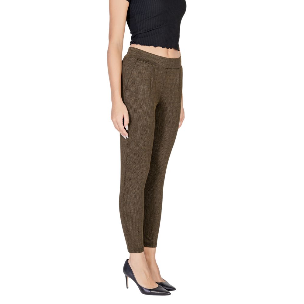 Green Polyester Skinny Pants