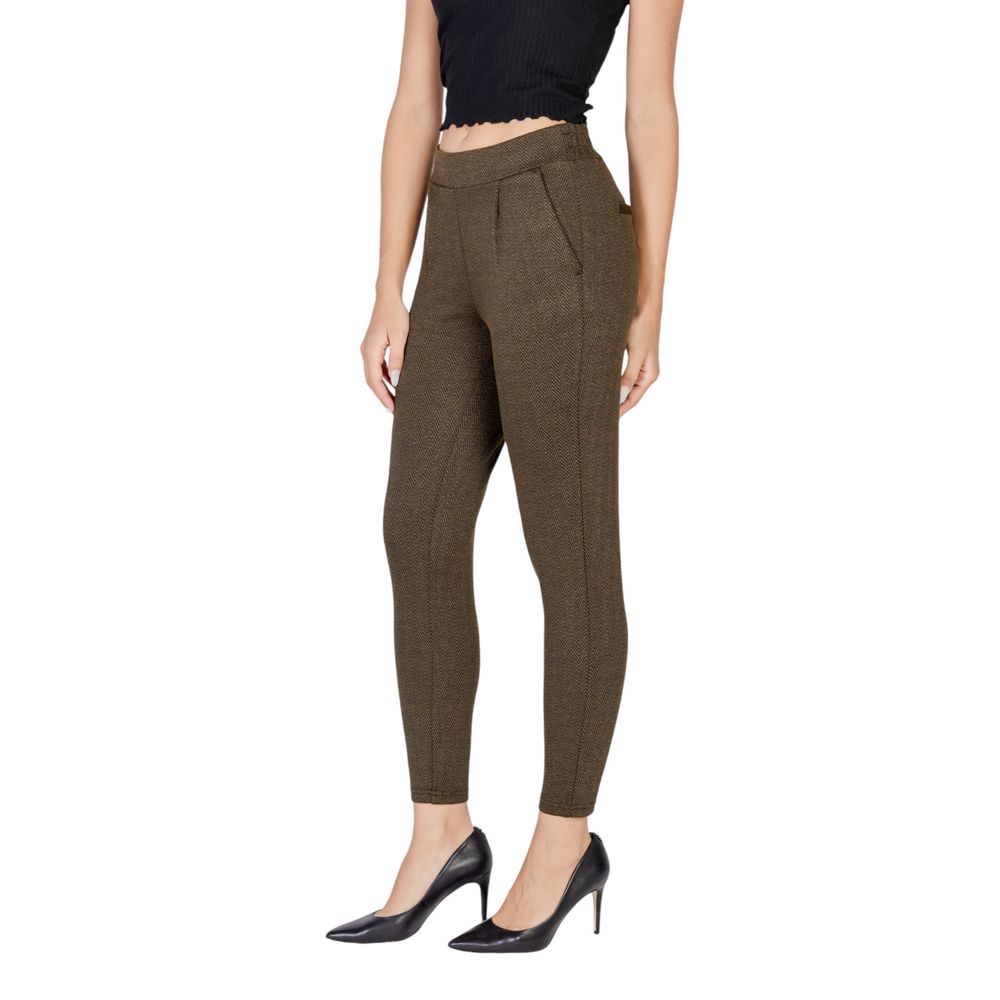Green Polyester Skinny Pants