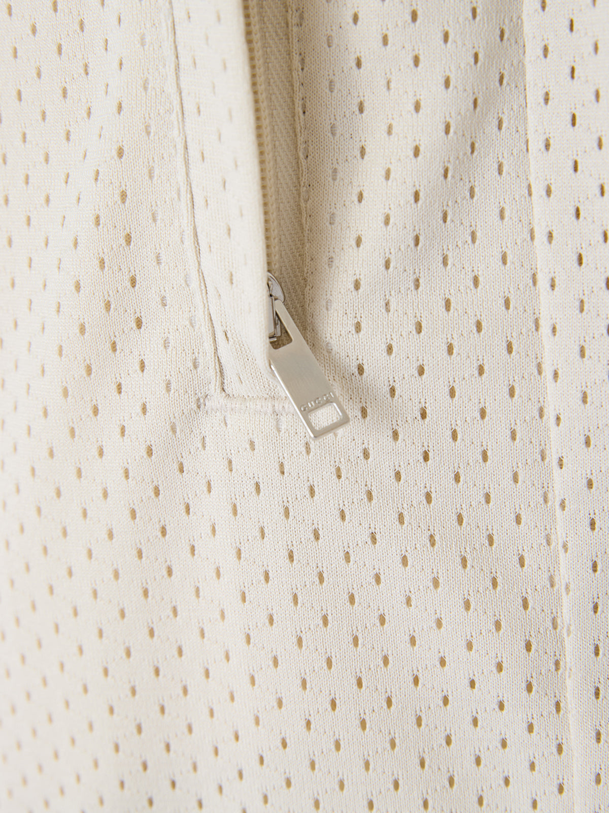 Cream polyester Logo Shorts