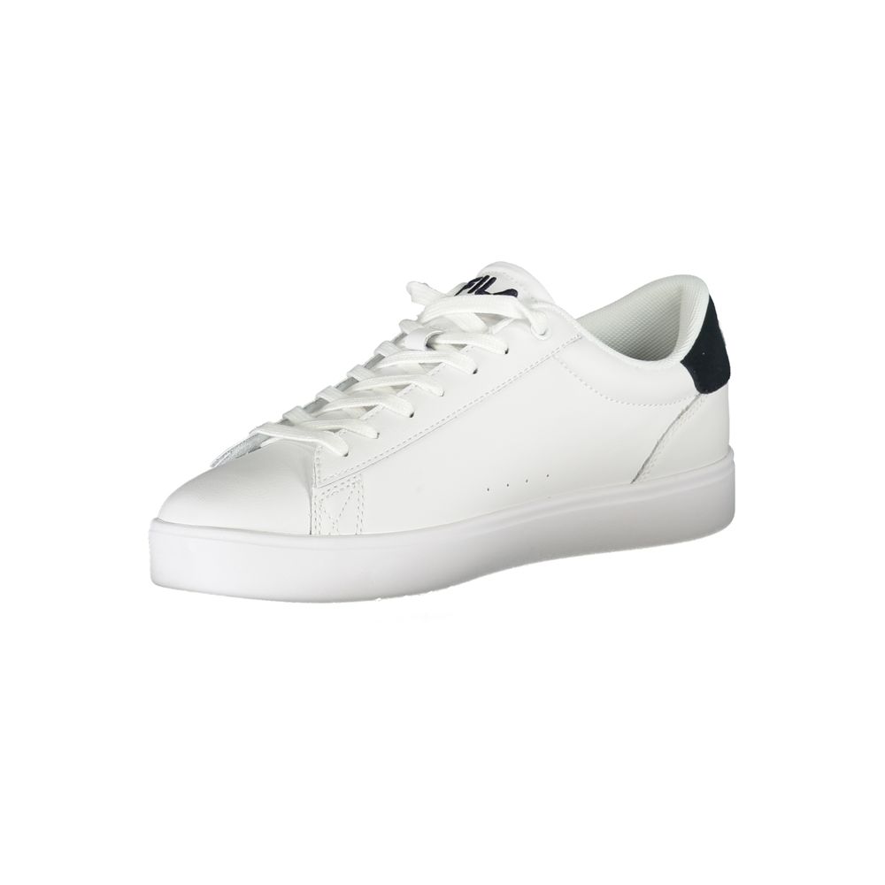 White Polyester Athletic Sneakers