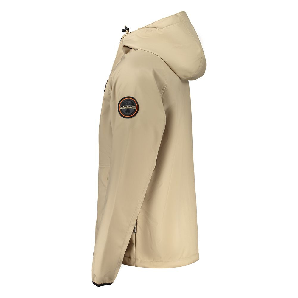 Beige Polyester Shell Jacket