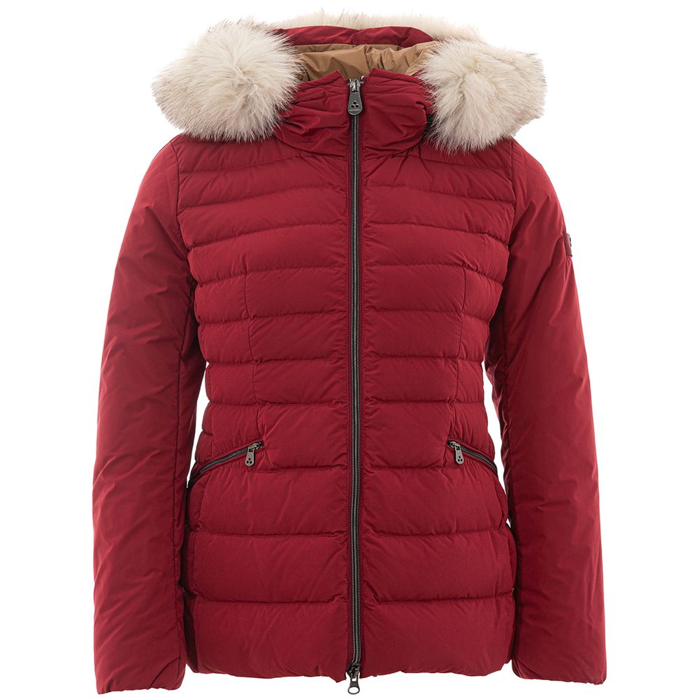 Bordeaux Polyester Full-Length Jacket