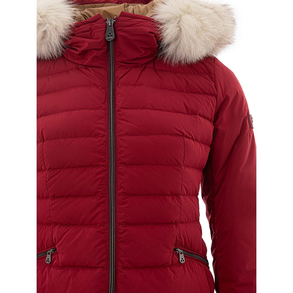 Bordeaux Polyester Full-Length Jacket