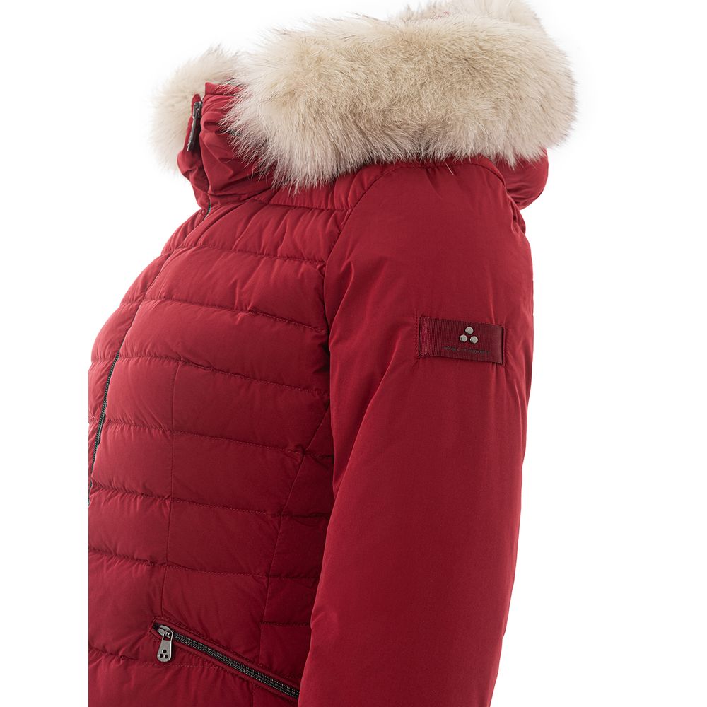 Bordeaux Polyester Full-Length Jacket
