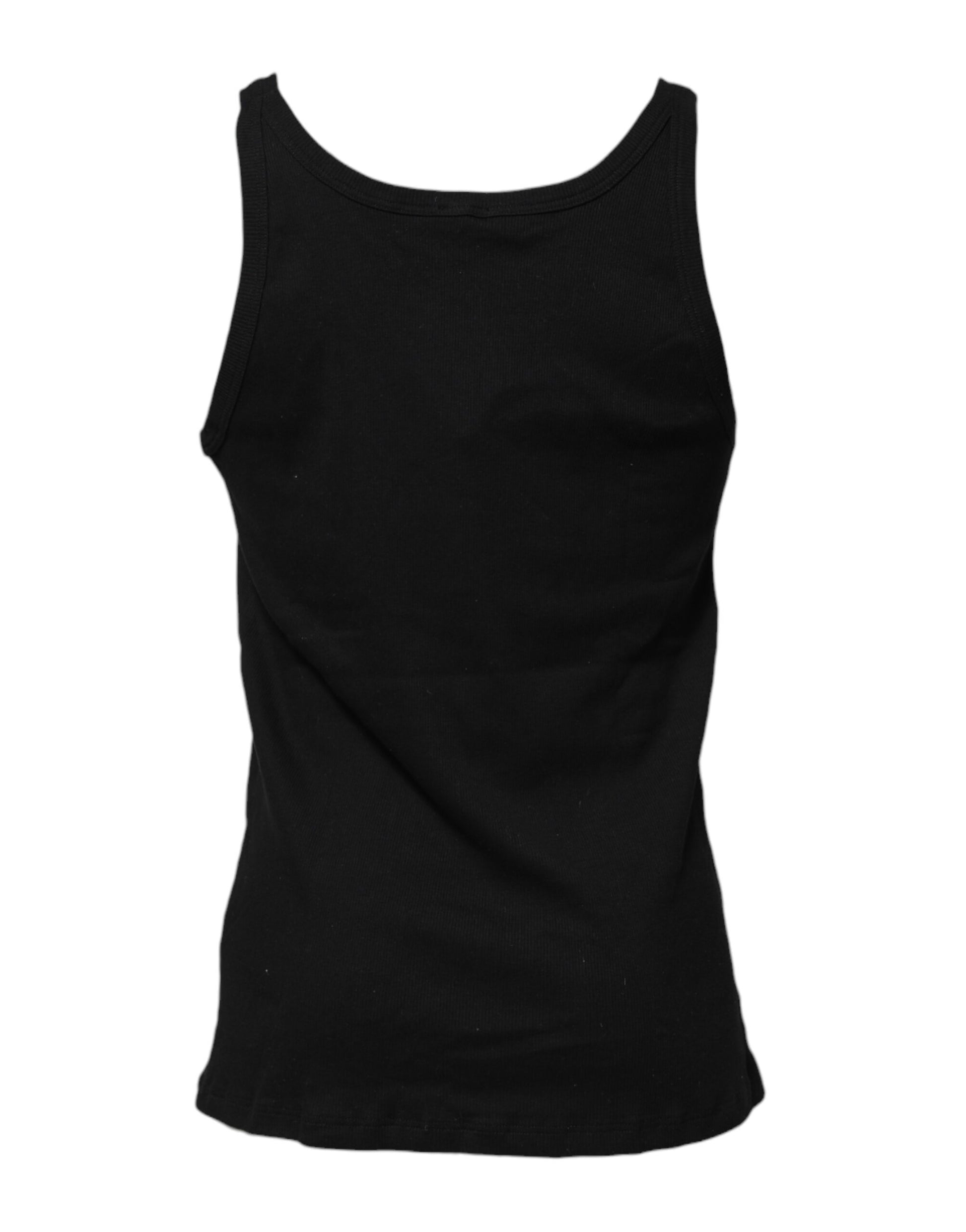 Black Cotton Sleeveless Underwear Tank T-shirt