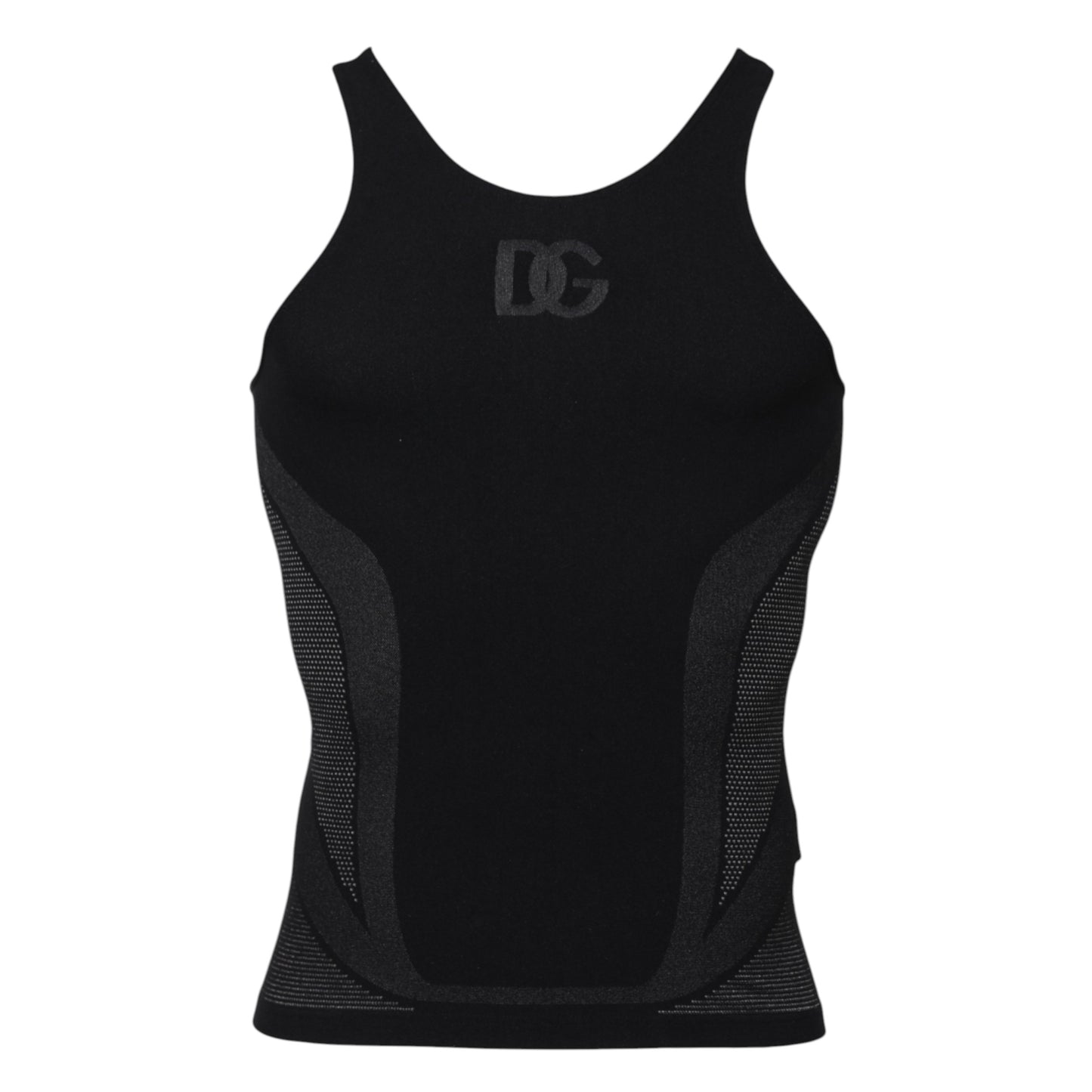 Black Nylon Sleeveless Underwear Tank T-shirt