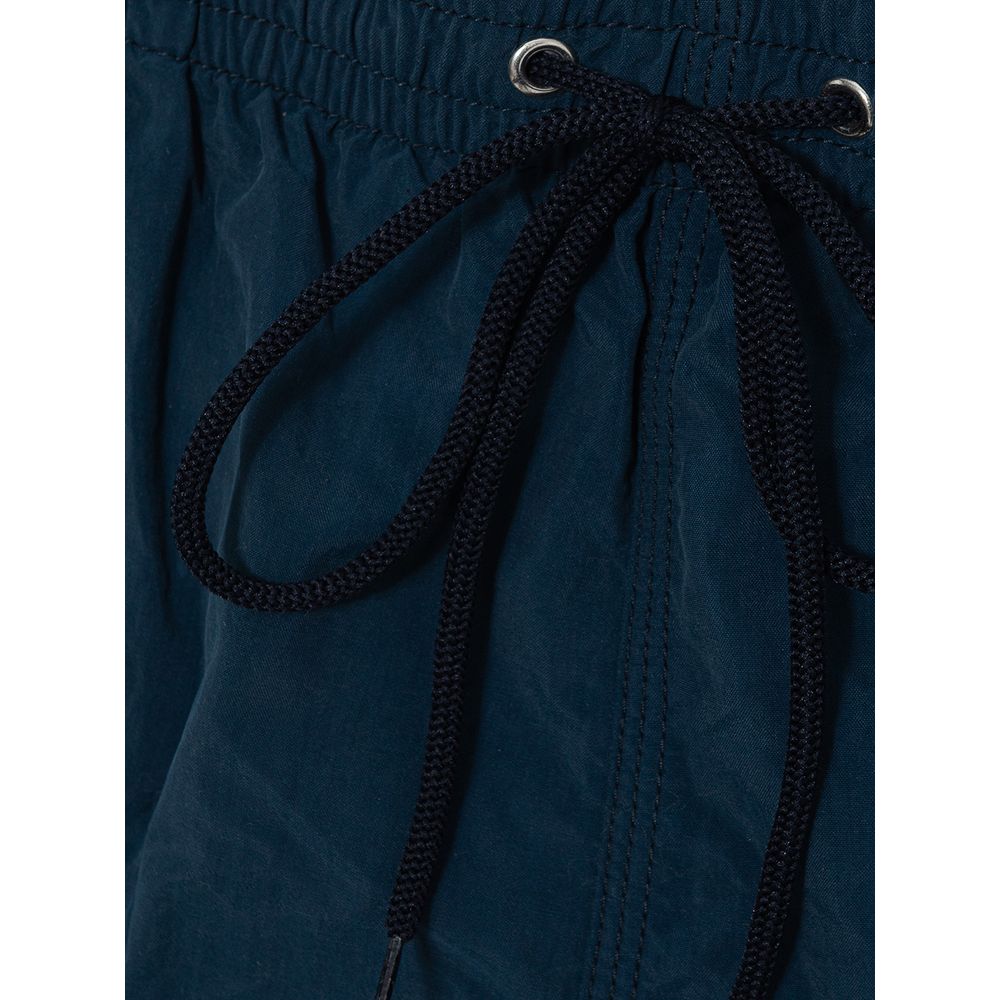 Blue Polyester Shorts
