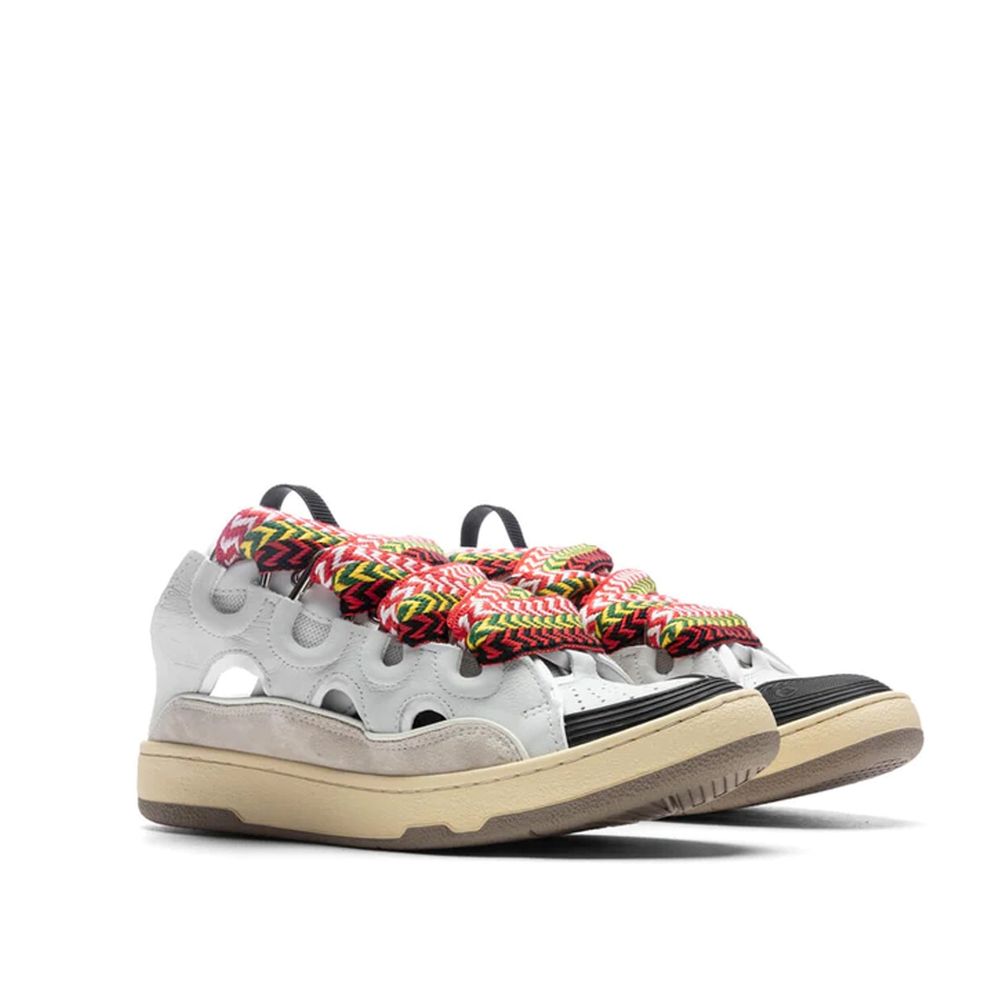 White Calfskin Platform Sneakers