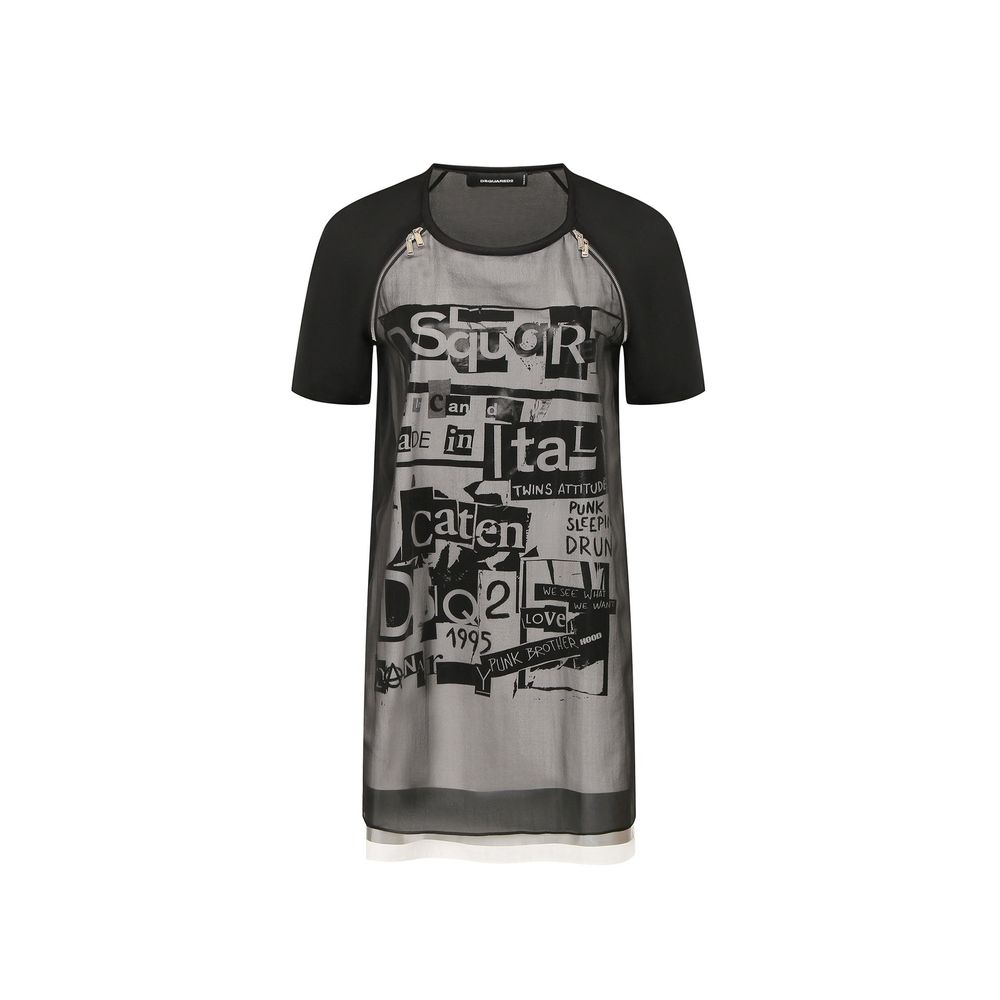 Black Silk Casual Dress