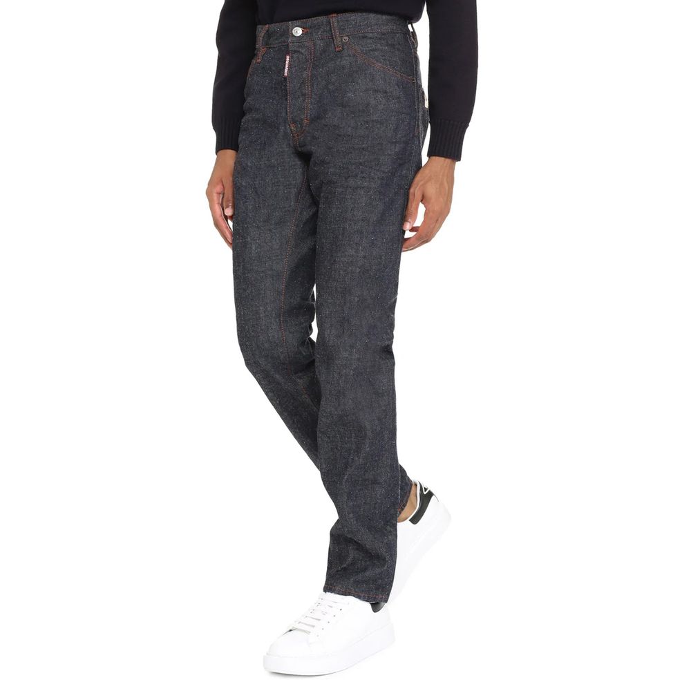 Blue Cotton Relaxed Fit Jeans