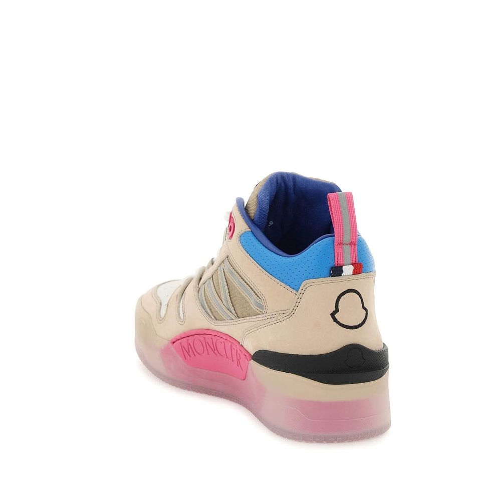 Beige Leather Platform Sneakers