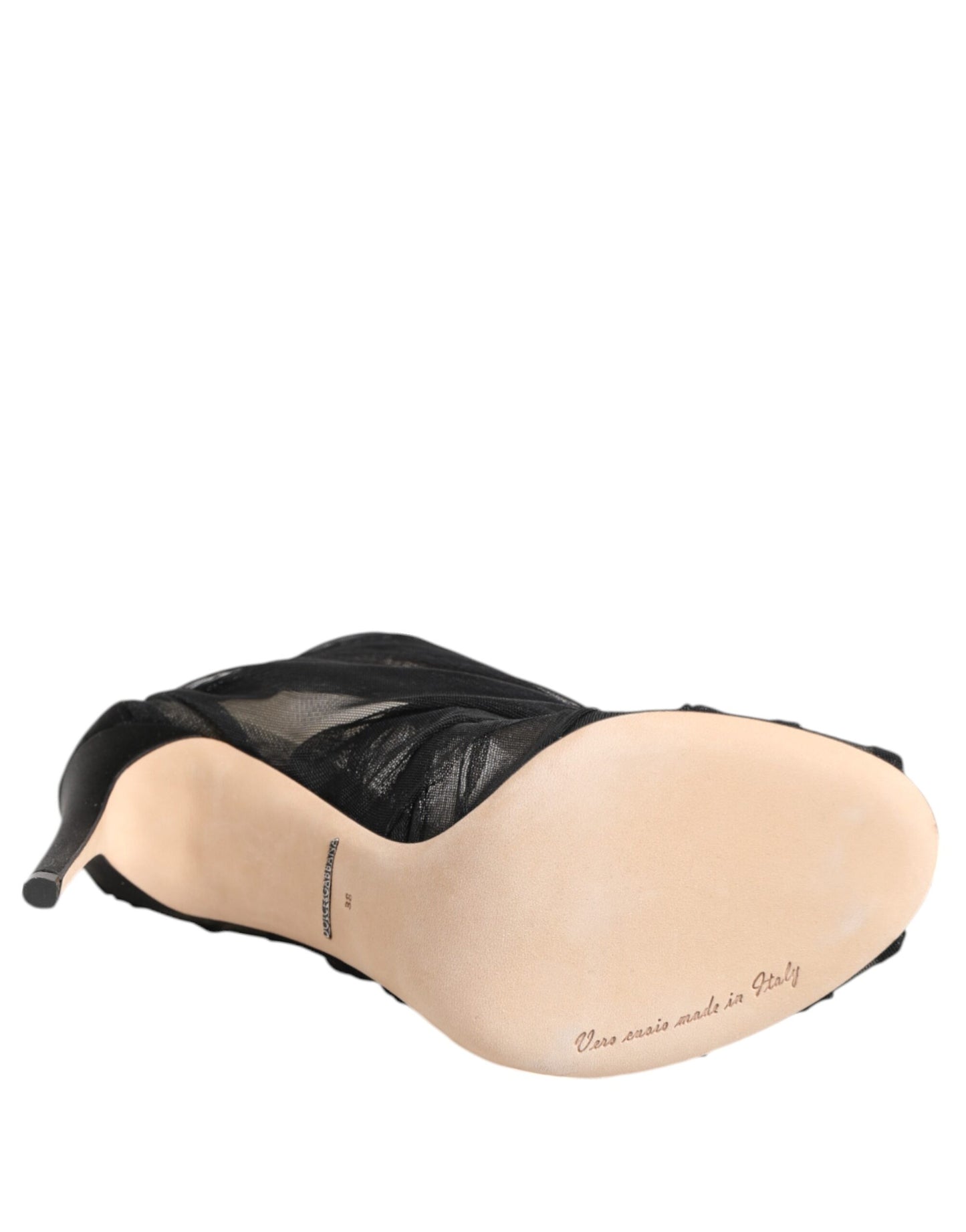 Black Mesh Stiletto Heels Ankle Boots Shoes