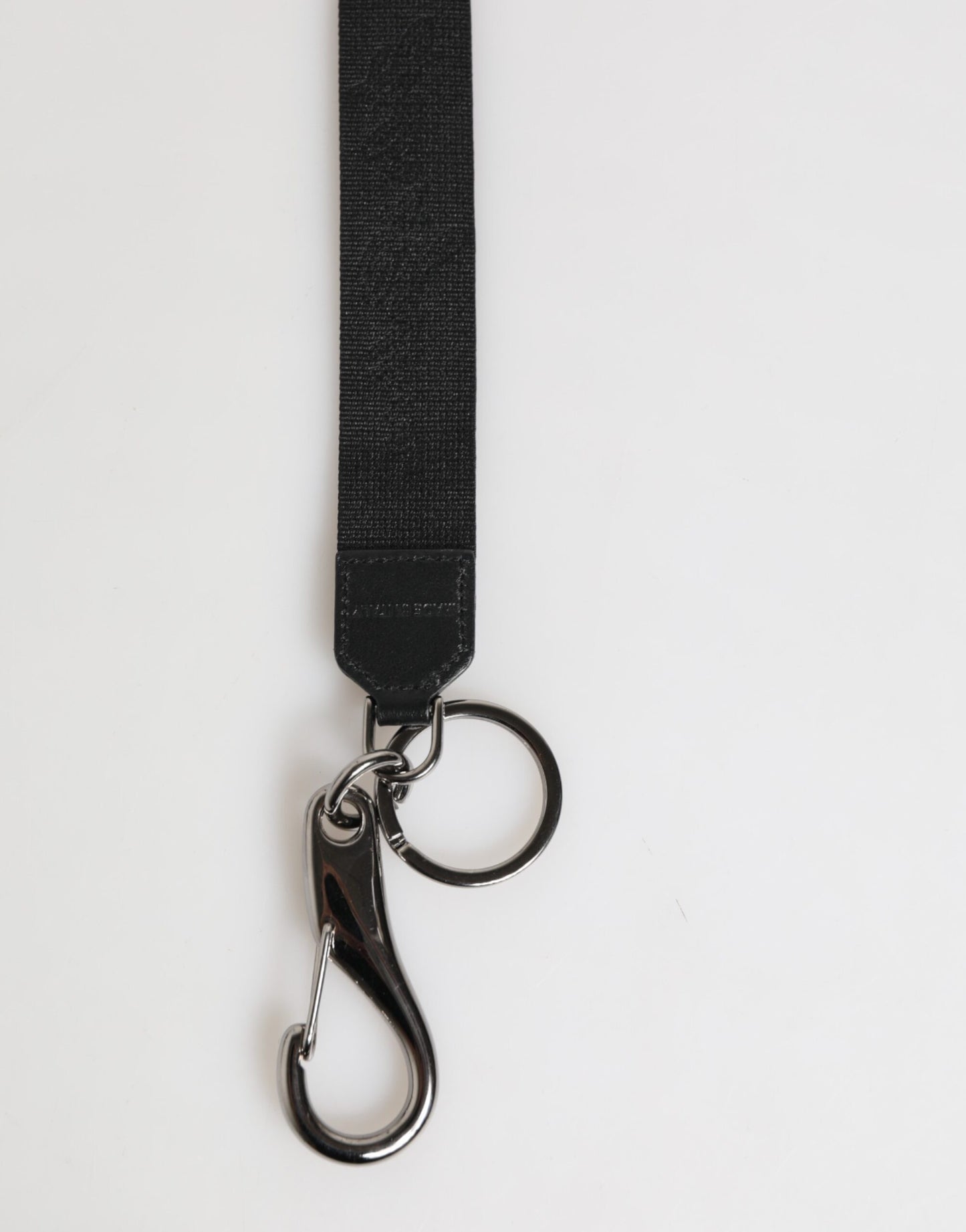 Black Yellow Polyester DG Logo Silver Keychain Keyring