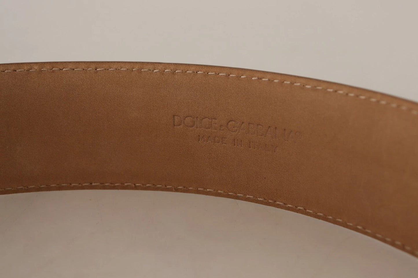 Brown Leather Gold Metal Oval Buckle Belt