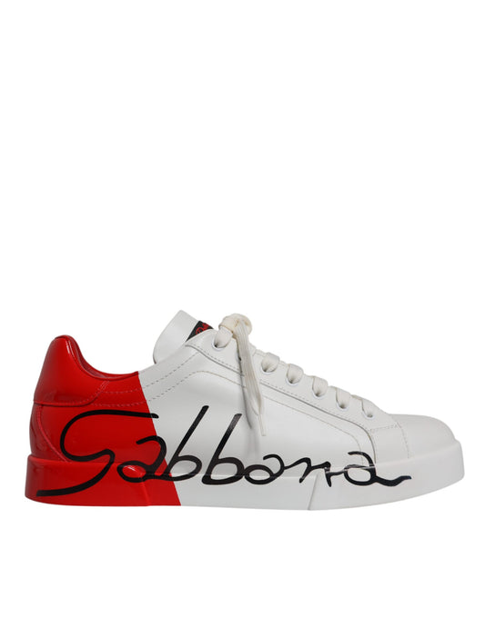 White Red Portofino Low Top Men Sneakers Shoes