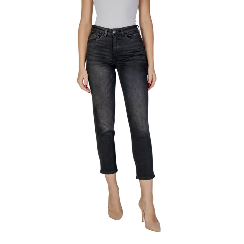 Black Cotton Mom Jeans
