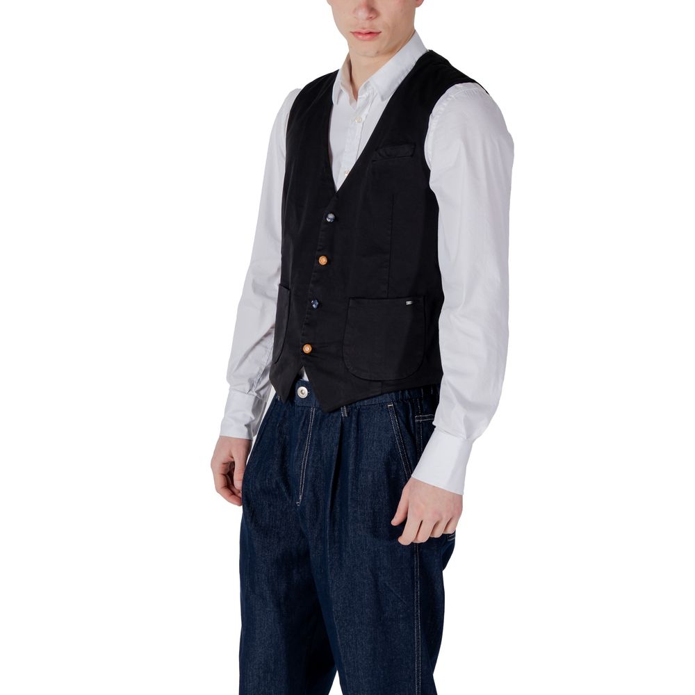 Black Cotton Waistcoat