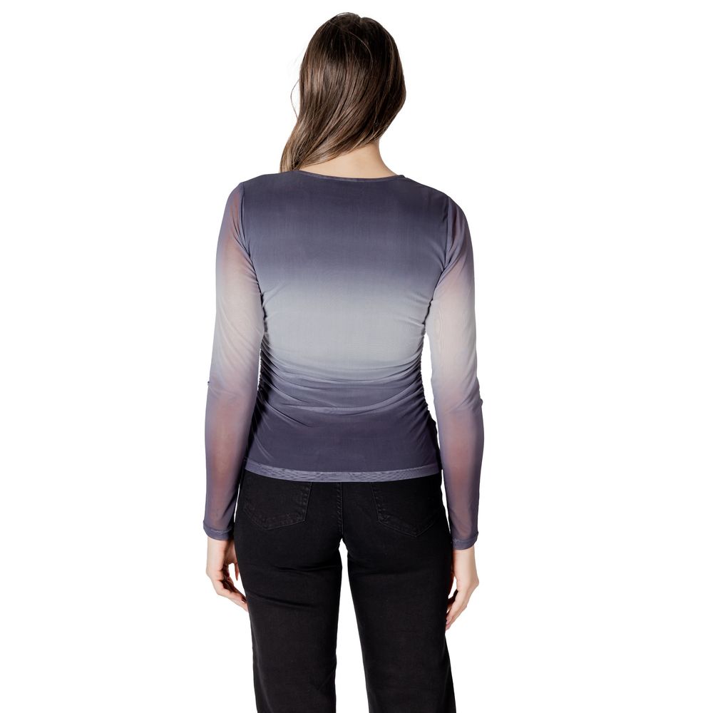 Gray Polyester Long Sleeve T-Shirt