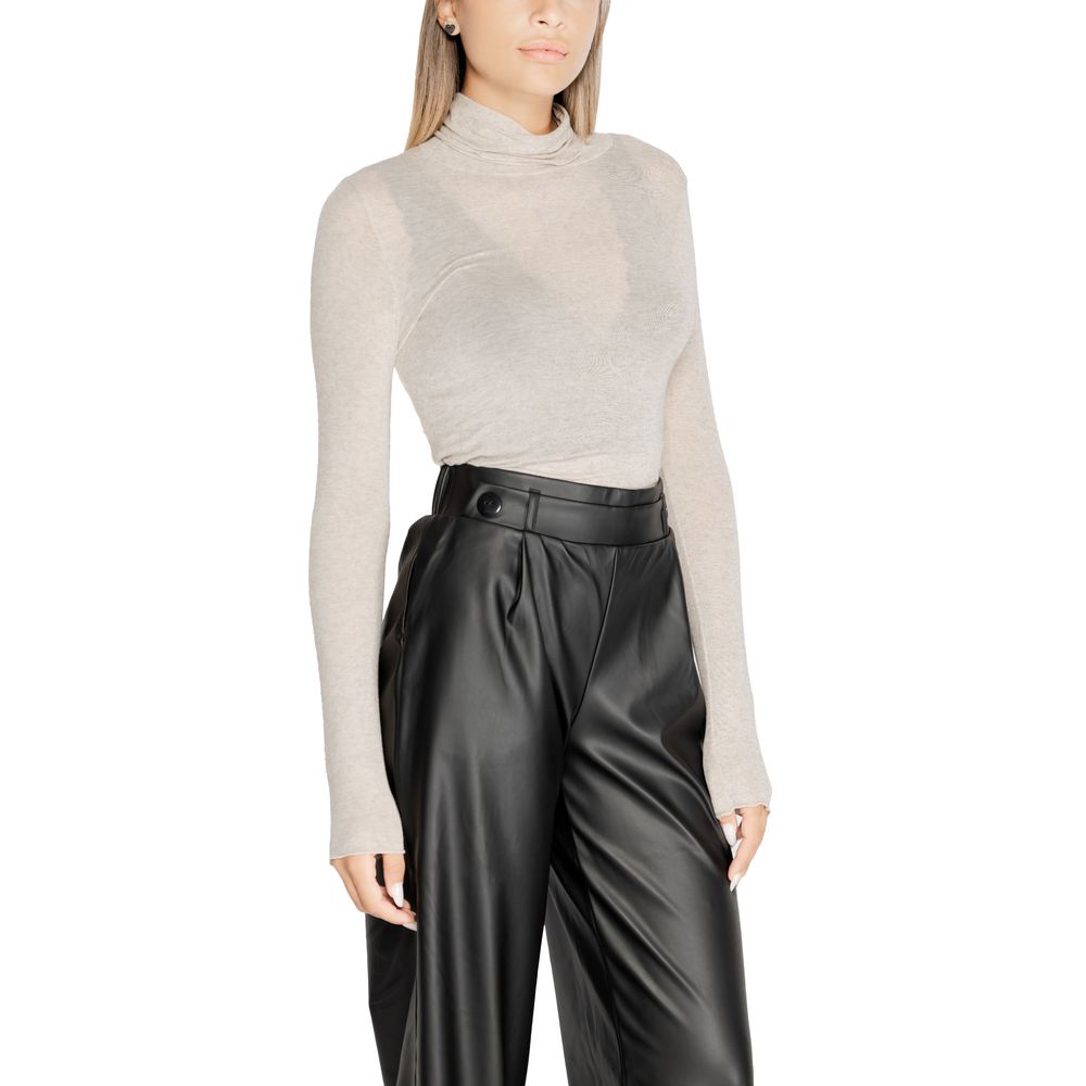 Beige Modal Long Sleeve T-Shirt