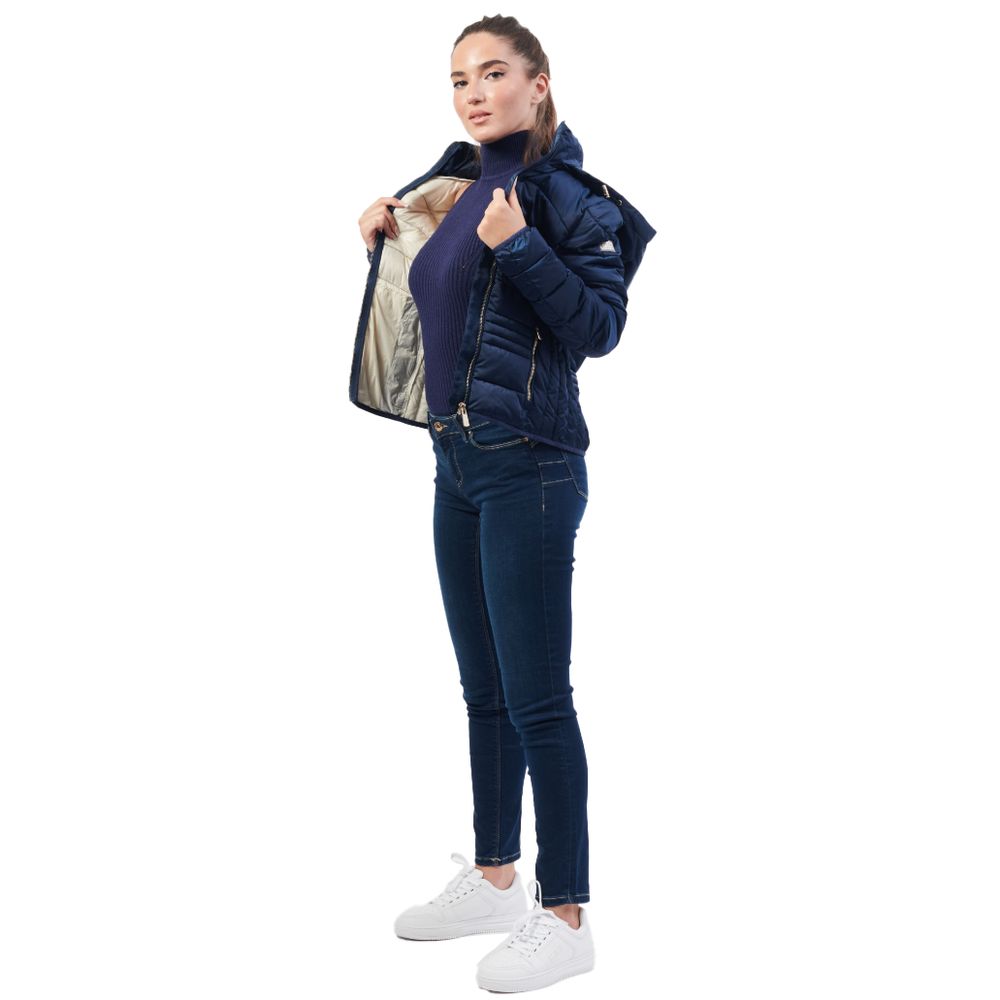 Blue Polyester Jackets & Coat