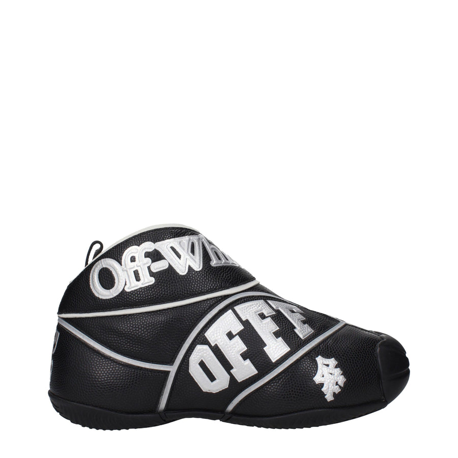 Black Leather High Top Sneakers