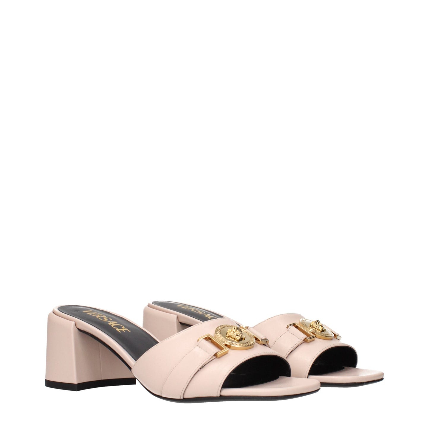 Pink Leather Platform Sandals