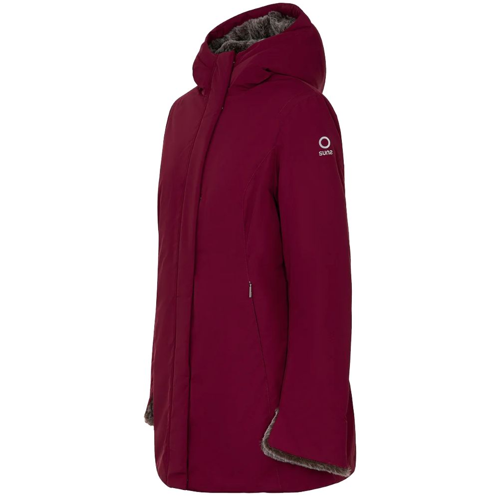 Red Polyester Jackets & Coat