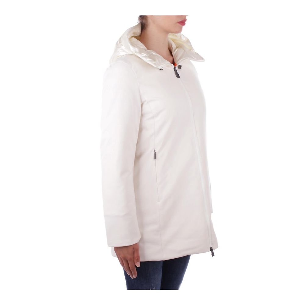 White Polyester Jackets & Coat