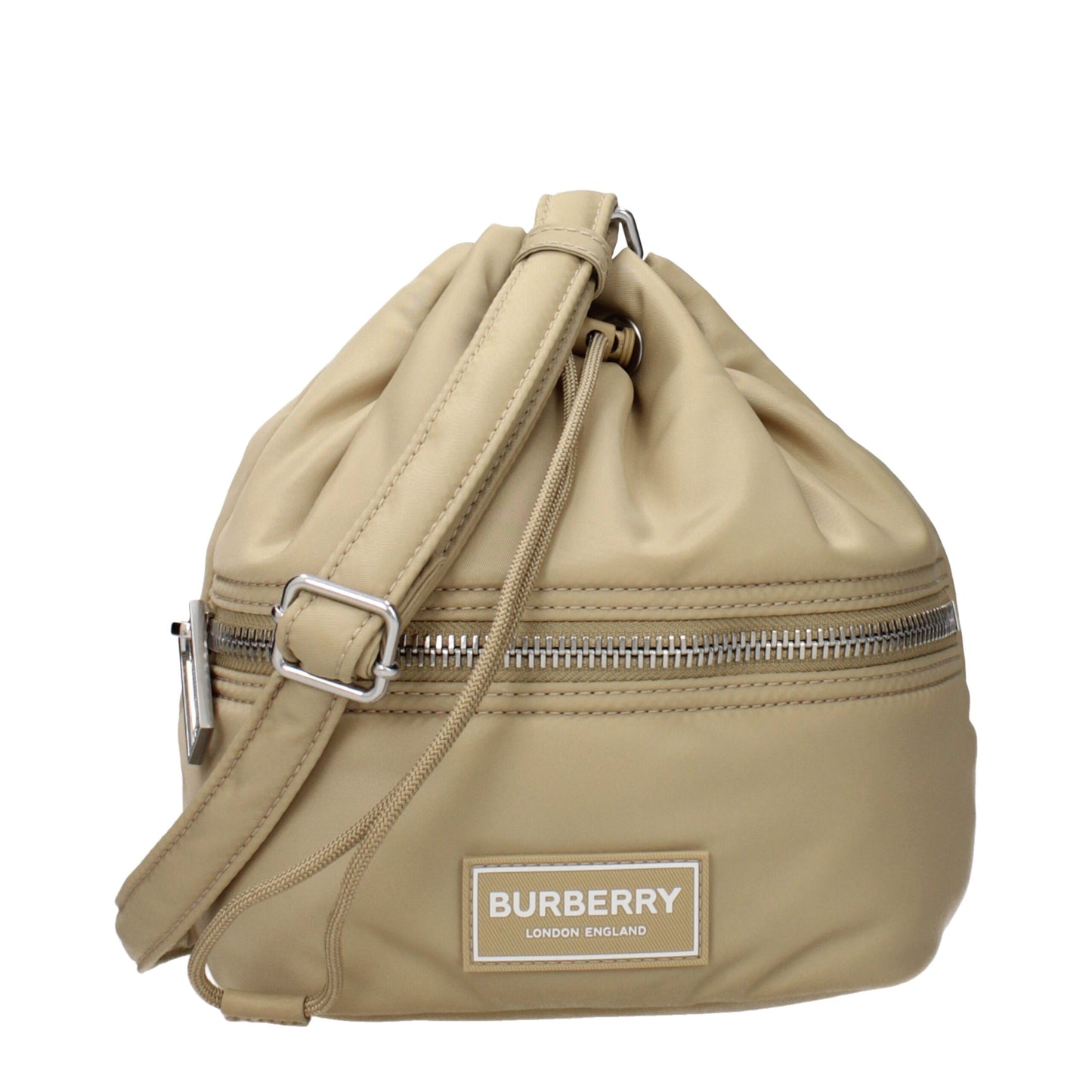 Beige Nylon Crossbody Bag