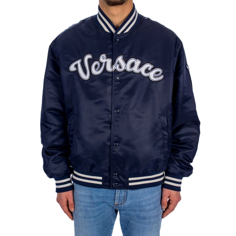 Blue Nylon Bomber