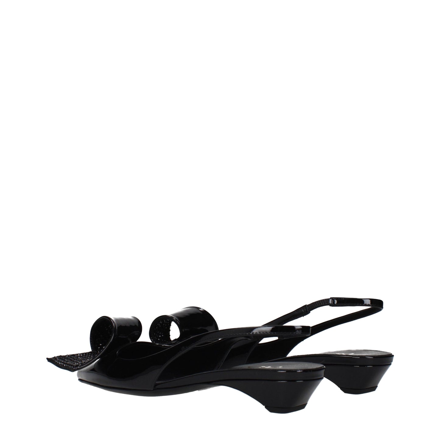 Black Leather Flat Sandals
