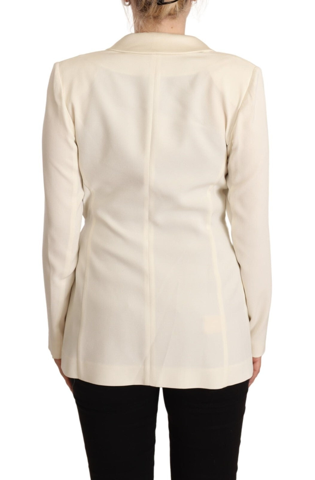Wrap Off White Long Sleeves Viscose Blazer Jacket