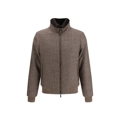 Brown Cashmere Bomber