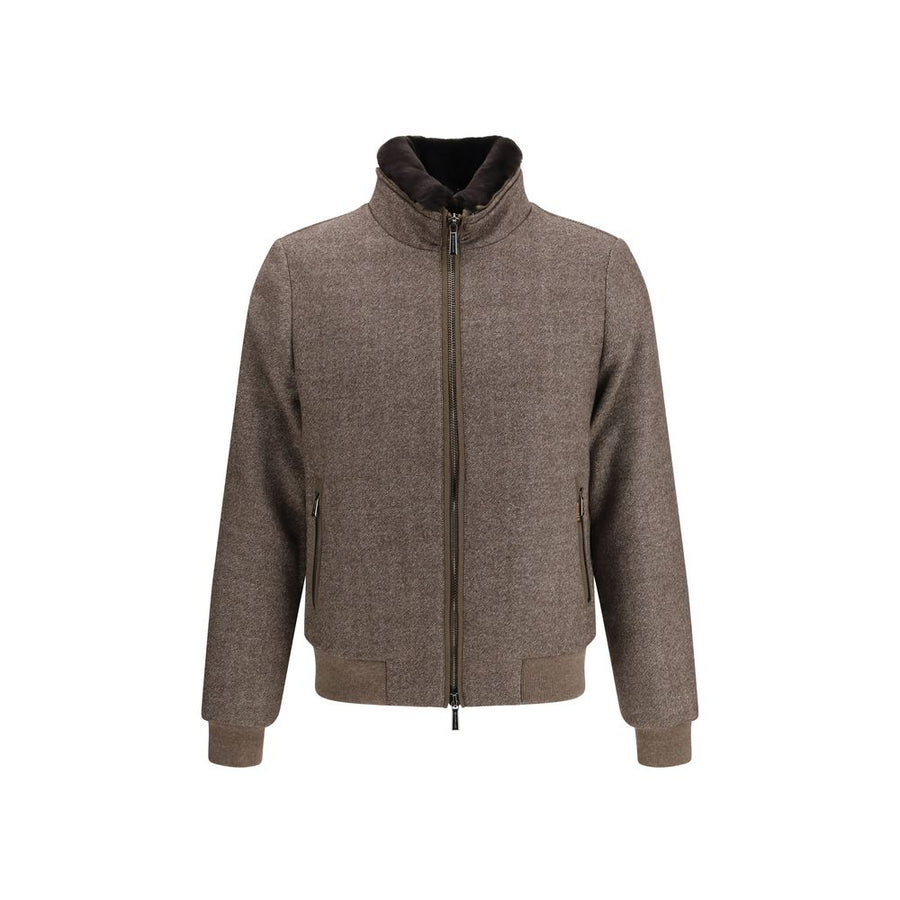 Brown Cashmere Bomber
