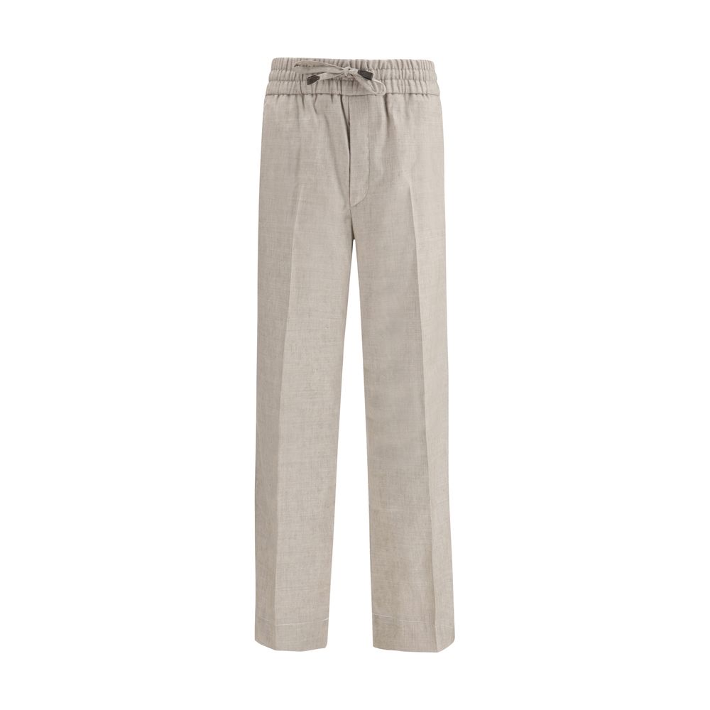 Gray Linen Casual Pants